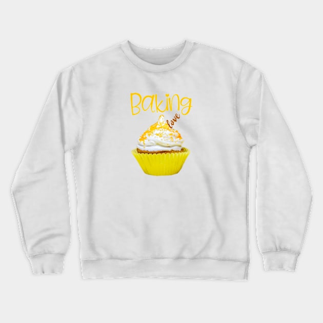 Baking Love Lemon Meringue Cupcake Crewneck Sweatshirt by ArtMorfic